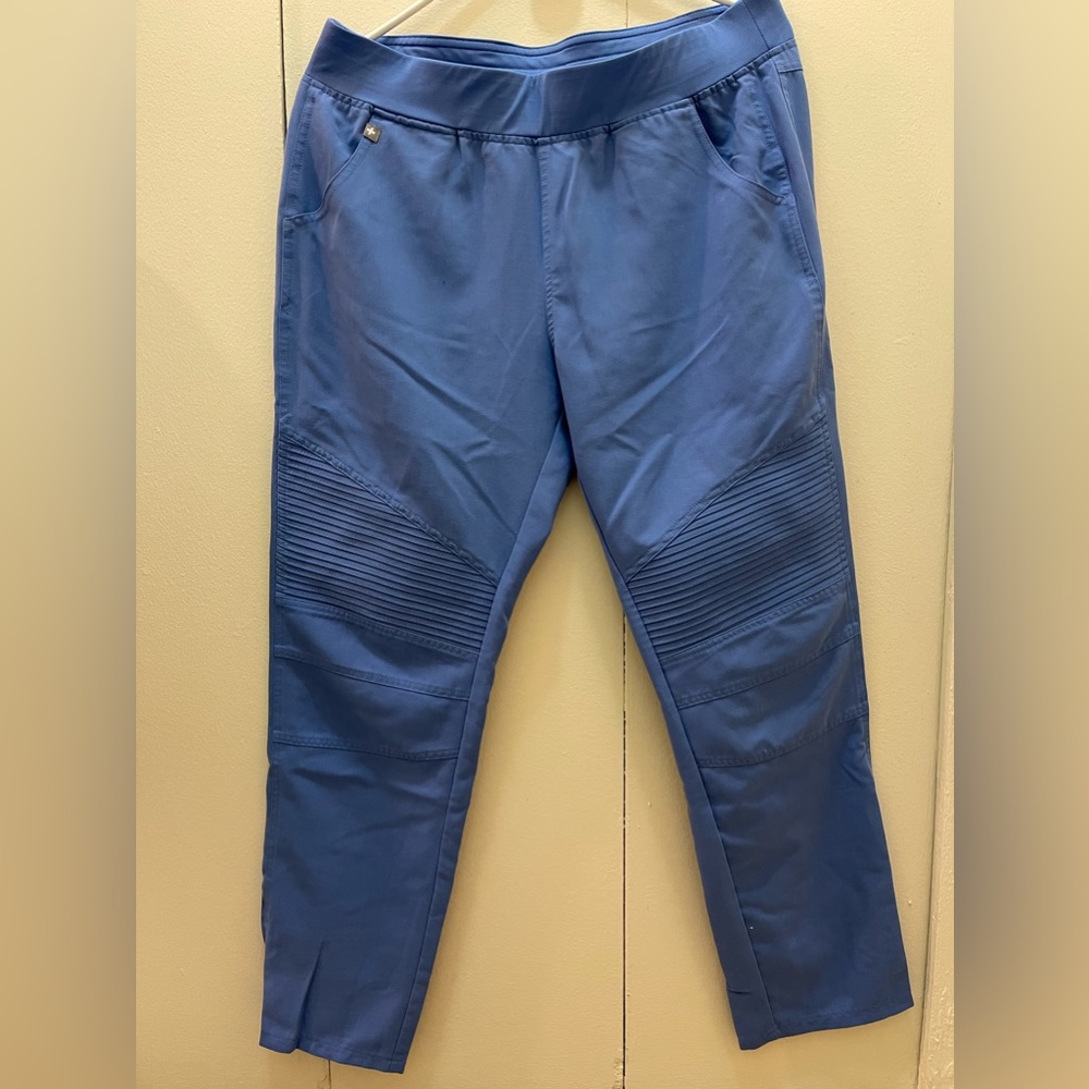Figs Moto scrub pant- Large Ceil blue